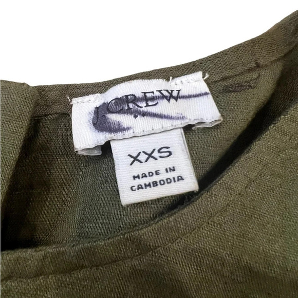 J. Crew Linen-blend button-back shell tank top, Size XXS, NWOT - Picture 2 of 4